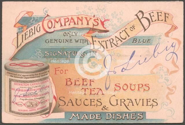 Liebig Company Meat extract, 1880s. Artist: Unknown
