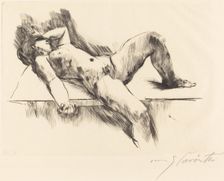 Liegender Weiblicher Akt III (Reclining Female Nude III ), 1913. Creator: Lovis Corinth