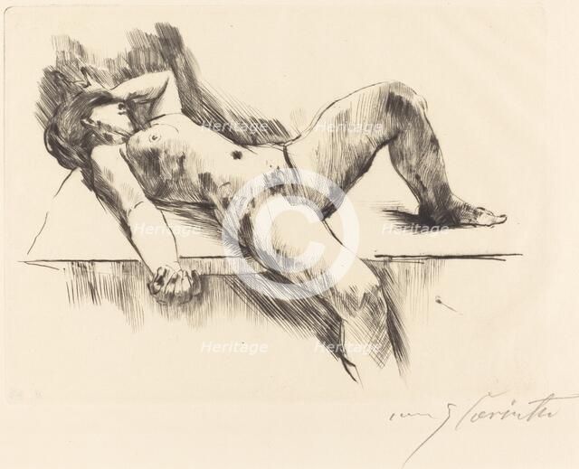 Liegender Weiblicher Akt III (Reclining Female Nude III ), 1913. Creator: Lovis Corinth.