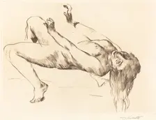 Liegender Weiblicher Akt. Studie zu "Joseph und Potiphar" (Reclining Female..., 1915. Creator: Lovis Corinth