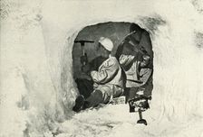 Lieut. Evans and Nelson Cutting a Cave for Cold Storage 12 January 1911, (1913). Artist: Herbert Ponting