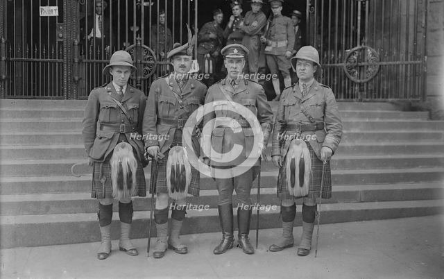 Lieut. Seely, Lt. Col. P.A. Guthrie, Col. J.S. Denis [i.e. Dennis], Capt. Black, July 1917. Creator: Bain News Service.