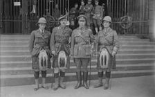 Lieut. Seely, Lt. Col. P.A. Guthrie, Col. J.S. Denis [i.e. Dennis], Capt. Black, July 1917. Creator: Bain News Service