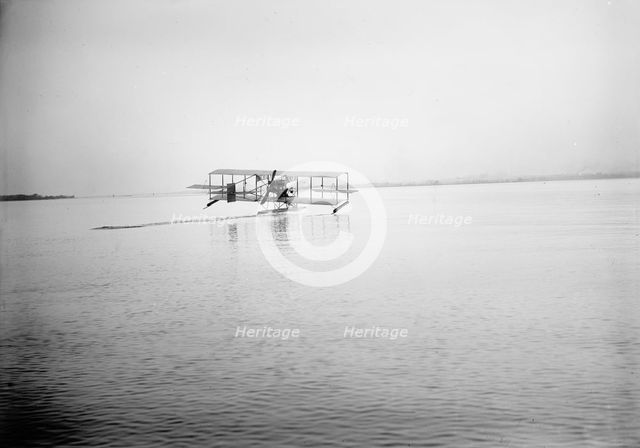 Lieutenant Theodore G. Ellyson, U.S.Navy, Testing Seaplane On Potomac, 1911. Creator: Harris & Ewing.