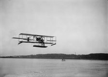 Lieutenant Theodore G. Ellyson, U.S.Navy, Testing Seaplane On Potomac, 1911. Creator: Harris & Ewing