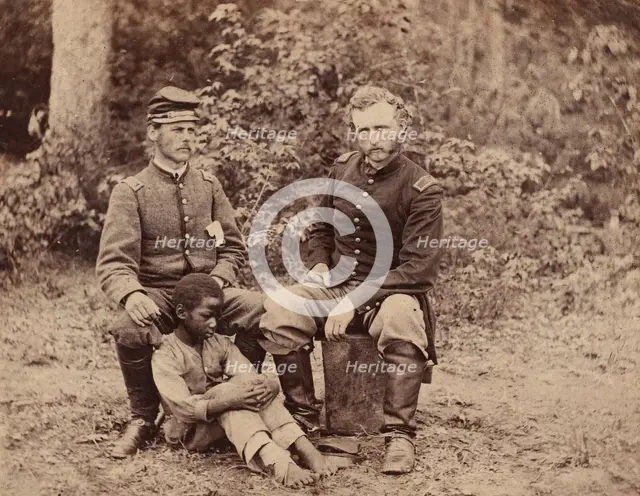 Lieutenant Washington, a Confederate Prisoner, and Capt. Custis [sic] (for Custer) U.S.A., 1862. Creator: Alexander Gardner.