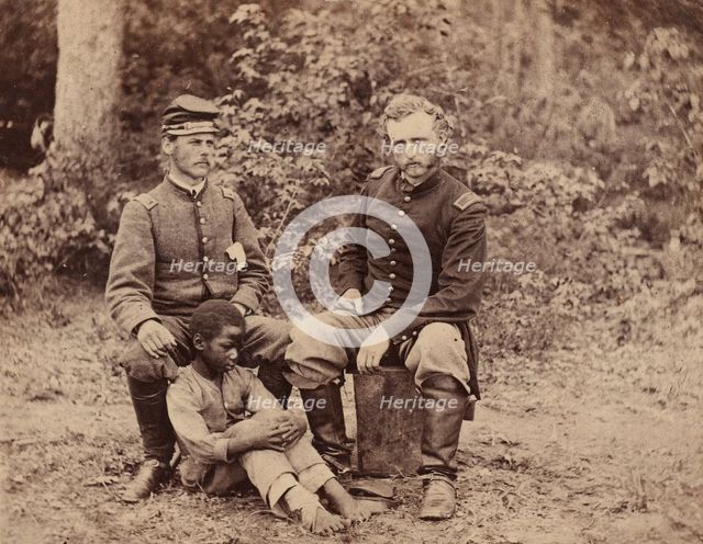 Lieutenant Washington, a Confederate Prisoner, and Capt. Custis [sic] (for Custer) U.S.A., 1862. Creator: Alexander Gardner.