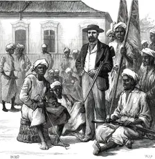 Lieutenant Cameron and some of his African followers, 1876. Creator: W. J. P.