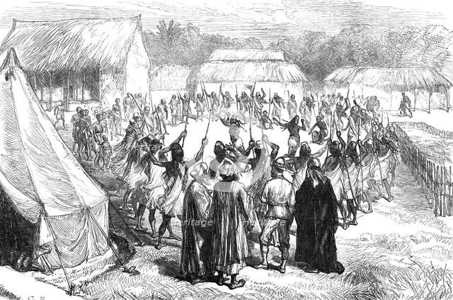 Lieutenant Cameron's Travels in Central Africa: Dance of Pagazi at Kiwakasongo...1876. Creator: Unknown.