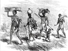 Lieutenant Cameron's sketches in Africa: a Native Family on the March, 1876. Creator: Unknown
