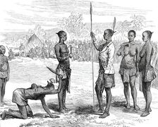 Lieutenant Cameron's Sketches in Central Africa: Kasongo's Levee, 1876. Creator: Unknown