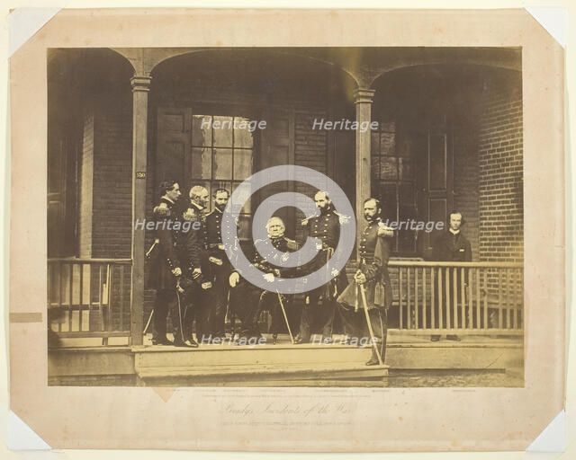 Lieutenant General Scott, General-in-Chief, U.S. Army and Staff, 1861. Creator: Mathew Brady.