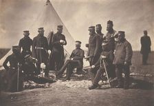 Lieutenant General Sir J. L. Pennefather and Staff, 1855. Creator: Roger Fenton