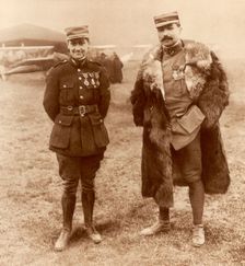 Lieutenant Georges Guynemer and Captain Felix Brocard, French fighter pilots, 5 February 1916