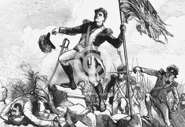 'Lieutenant Graham Planting the Standard', c1891. Creator: James Grant.