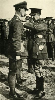 Lieutenant Kent receiving the Military Cross First World War, 1915-1916, (c1920). Creator: Unknown