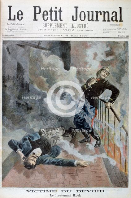 Lieutenant Kock, a victim of his duty, 1899. Creator: F Meaulle.