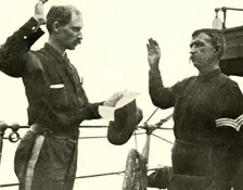 Lieutenant Lewis Reenlisting Thomas Dixon Spanish-American War, 19 June 1898, (1899). Creator: Burr McIntosh