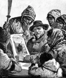 ...Lieutenant Schwatka Showing the esquimaux the "Illustrated London News", 1881. Creator: R&E Taylor