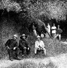Lieutenants Simon and Castellani, of the Marchand Expedition, in the Mayombe Forest, 1898. Creator: Unknown