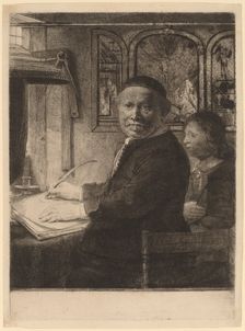 Lieven Willemsz van Coppenol: the Smaller Plate, c. 1658. Creator: Rembrandt Harmensz van Rijn