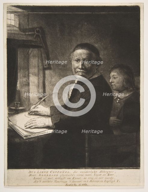 Lieven Willemsz van Coppenol with his Grandson, ca. 1658. Creator: Rembrandt Harmensz van Rijn.