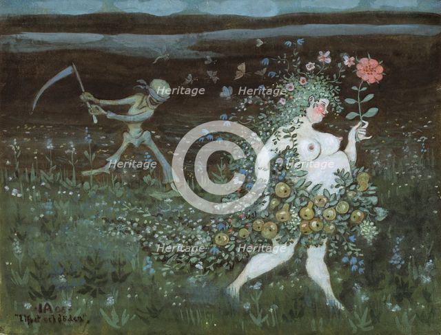 Life and Death, 1905. Creator: Ivar Arosenius.