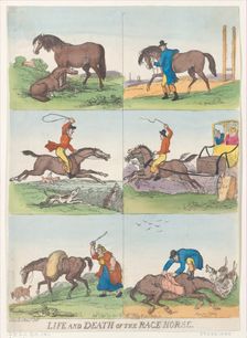 Life and Death of the Race Horse, September 25, 1811., September 25, 1811. Creator: Thomas Rowlandson