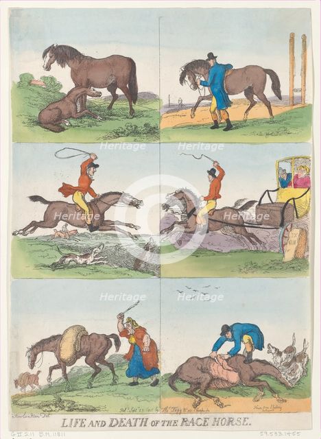 Life and Death of the Race Horse, September 25, 1811., September 25, 1811. Creator: Thomas Rowlandson.