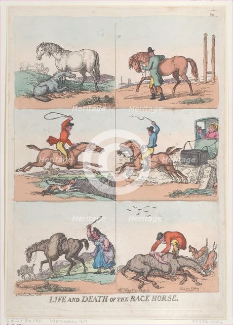 Life and Death of the Race Horse, [September 25, 1811], reprint., [September 25, 1811], reprint. Creator: Thomas Rowlandson.
