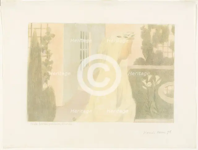 Life Becomes Precious, Discreet, plate eleven from Love, 1898, published 1899. Creator: Maurice Denis.