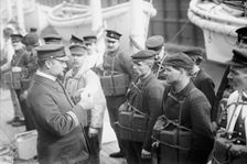 Life boat drill KAISER WILHELM II, between c1910 and c1915. Creator: Bain News Service