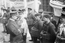 Life boat drill KAISER WILHELM II, between c1910 and c1915. Creator: Bain News Service