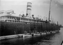 Life boats launched, Holland America line, between c1910 and c1915. Creator: Bain News Service