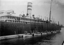 Life boats launched, Holland America line, between c1910 and c1915. Creator: Bain News Service
