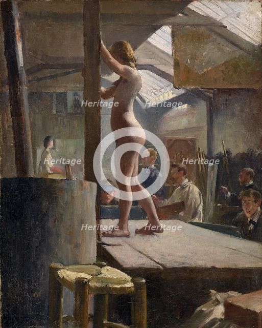 Life Class, Académie Julian, 1887-1888.