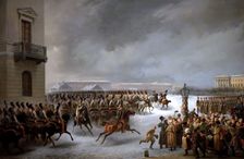 Life Guards Horse Regiment During the Uprising of December 14, 1825 at the Senate Square, 1853. Creator: Georg Wilhelm Timm