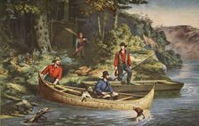Life In The Woods, Starting out , pub. 1860, Currier & Ives (Colour Lithograph)