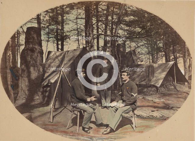 Life in Camp, 6th Corp Headquarters, ca. 1864. Creator: Egbert Guy Fowx.