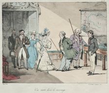 Life of the Chateau: A Visit in the Neighborhood, 1828. Creator: Eugène Louis Lami (French, 1800-1890)