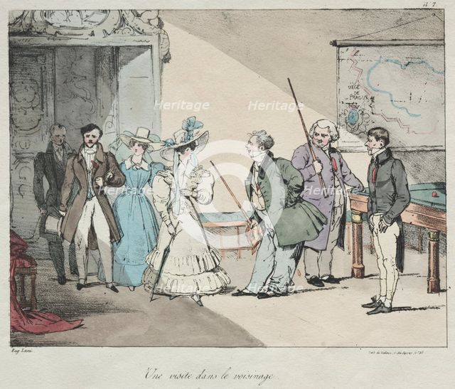 Life of the Chateau: A Visit in the Neighborhood, 1828. Creator: Eugène Louis Lami (French, 1800-1890).