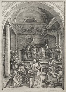 Life of the Virgin: Christ Among the Doctors, 1504-1505. Creator: Albrecht Dürer (German, 1471-1528)