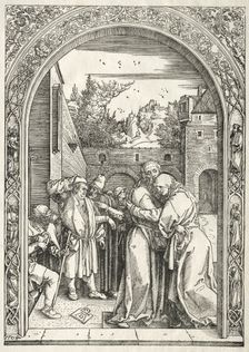 Life of the Virgin: Joachim and Anna Embracing under the Golden Gate, 1504-1505. Creator: Albrecht Dürer (German, 1471-1528)