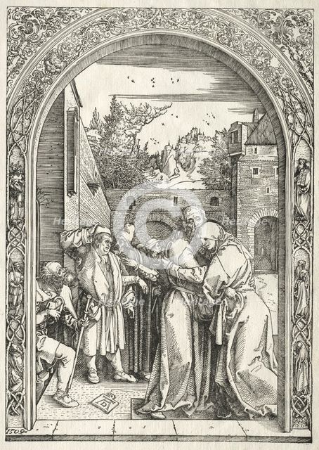 Life of the Virgin: Joachim and Anna Embracing under the Golden Gate, 1504-1505. Creator: Albrecht Dürer (German, 1471-1528).
