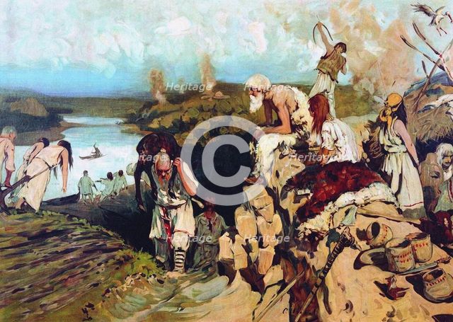 Life of East Slavs, 1907-1909. Artist: Ivanov, Sergei Vasilyevich (1864-1910)