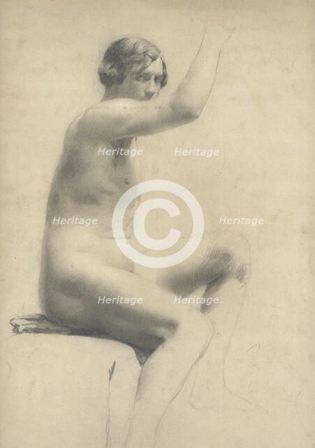 Life study of a seated male nude, (1840s or 50s?). Creator: William Quiller Orchardson.
