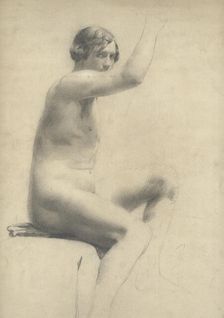 Life study of a seated male nude, (1840s or 50s?). Creator: William Quiller Orchardson