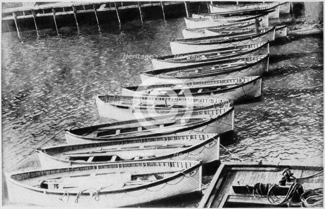 Lifeboats from the SS Titanic, 1912. Artist: Unknown