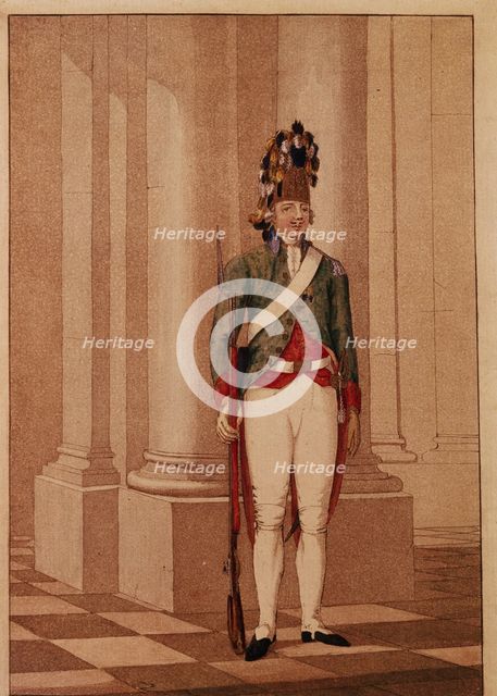 Lifeguard Grenadier at the time of Empress Catherine II. Artist: Anonymous  