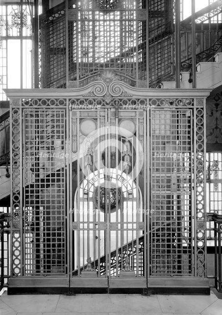 Lift doors of the Queen's Hotel, Birmingham, West Midlands, 1966. Artist: Unknown